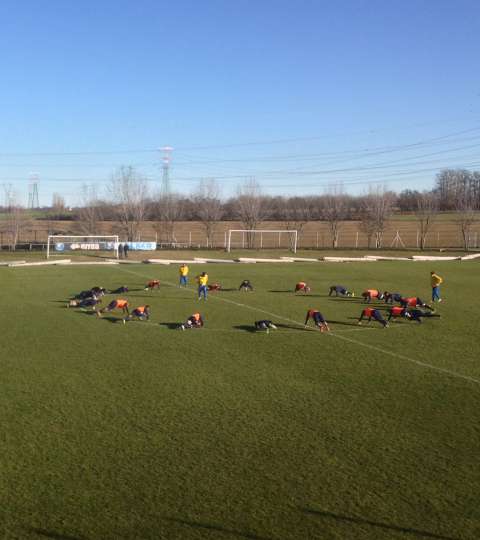 Con i calciatori del Parma